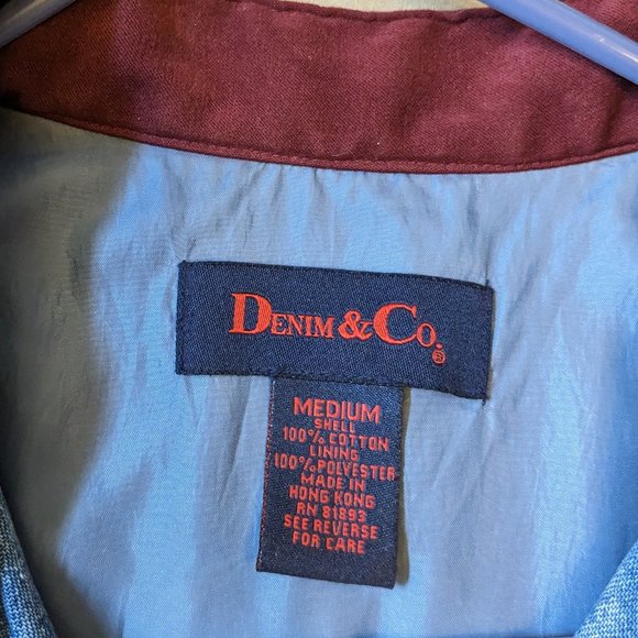 Vintage Denim & Co Embroidered Paisley Jean Jacket Medium - Picture 8 of 10